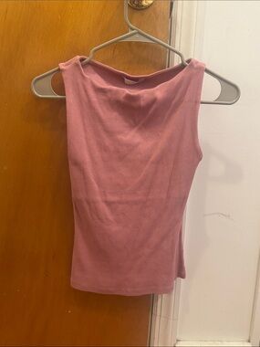 Zara Mauve Sleeveless Ribbed Tank Top - Pink